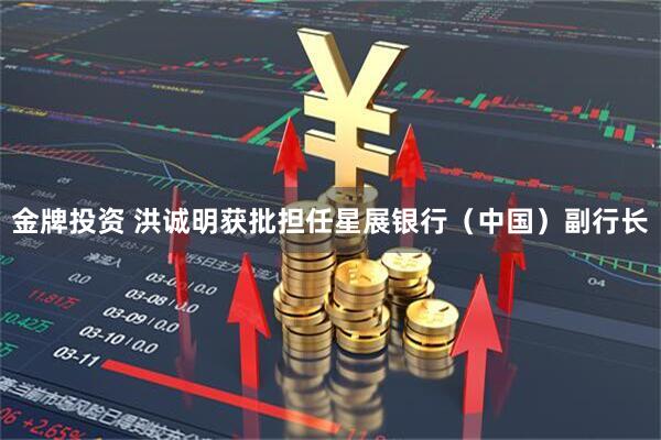 金牌投资 洪诚明获批担任星展银行（中国）副行长